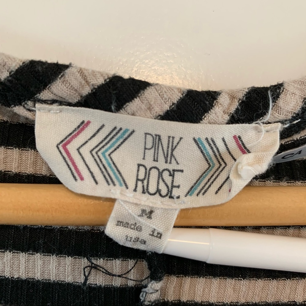 Pink Rose | Striped Tee Shirt - Picture 3 of 10